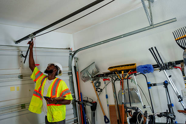 Professional Garage Door Panel Replacement technician working in Kemp, TX